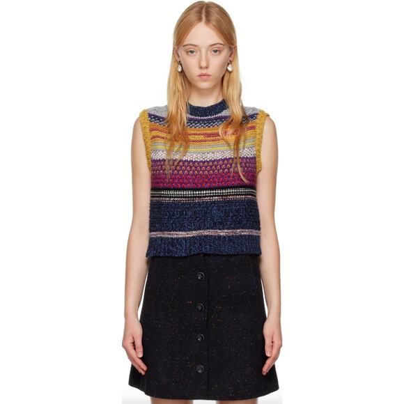 Chloé Striped Sleeveless Cashmere Sweater - Picture 13 of 13